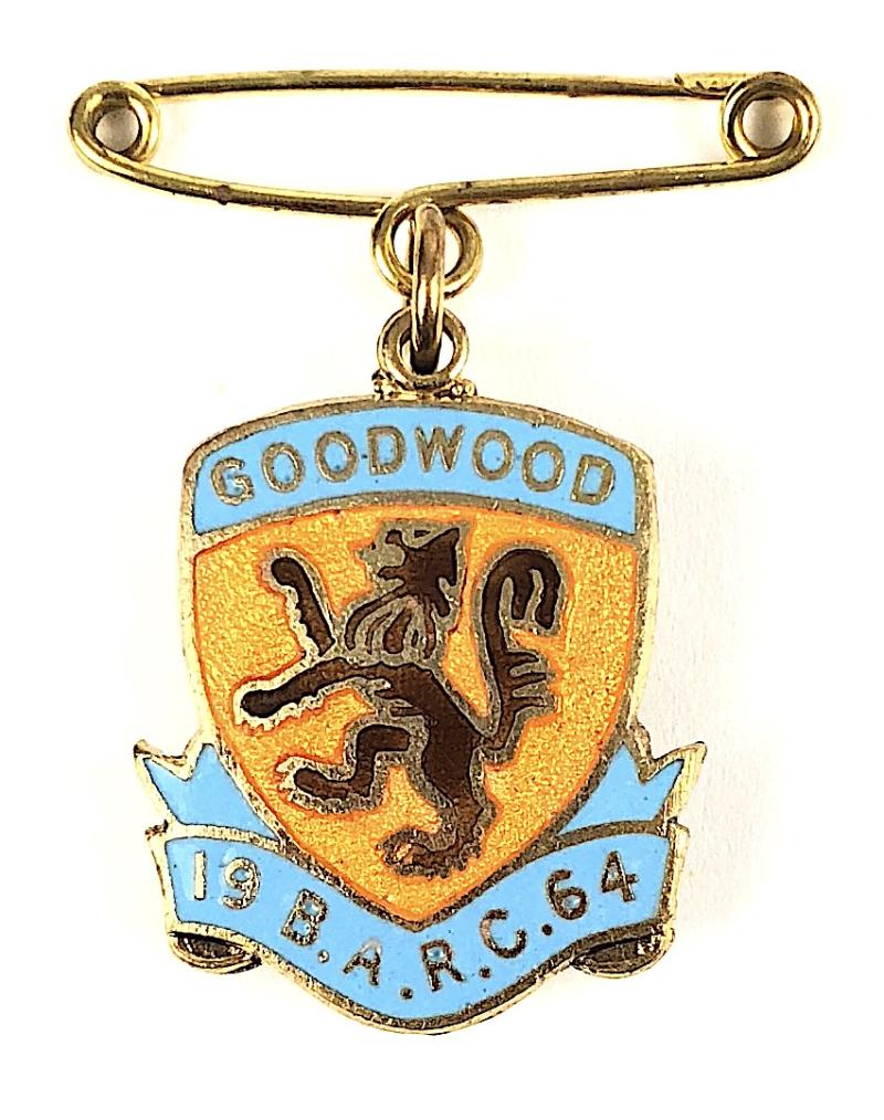 1964 British Automobile Racing Club BARC Goodwood pair of badges