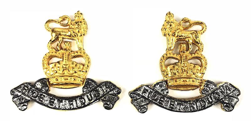 Royal Army Pay Corps officers pair of collar badges