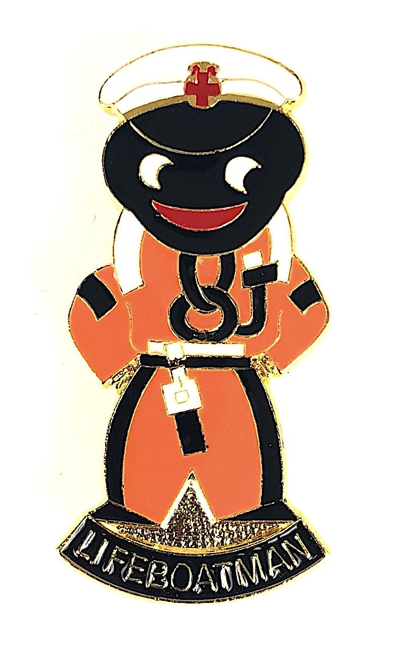 Robertsons with the RNLI 1988 Golly Lifeboatman special promotion badge