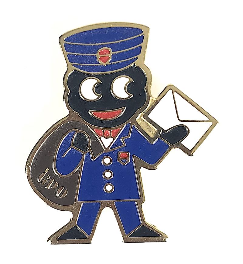 Robertsons 1980 Golly postman advertising badge variant RED BLUE pocket