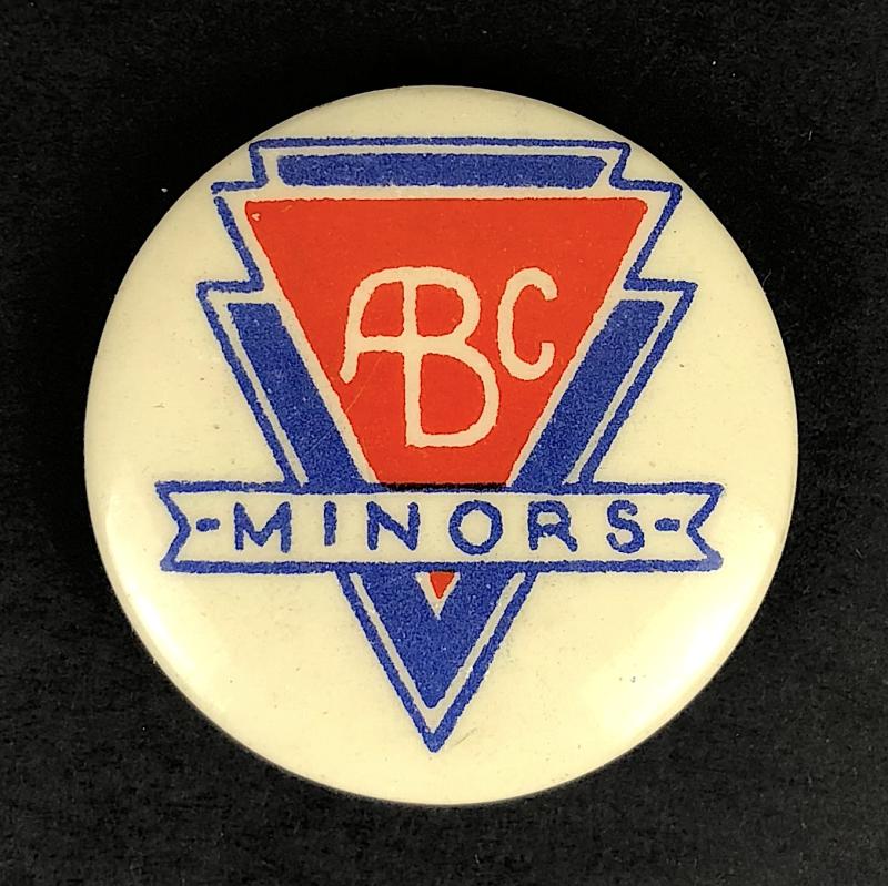 ABC Minors Saturday cinema club for children tin button badge