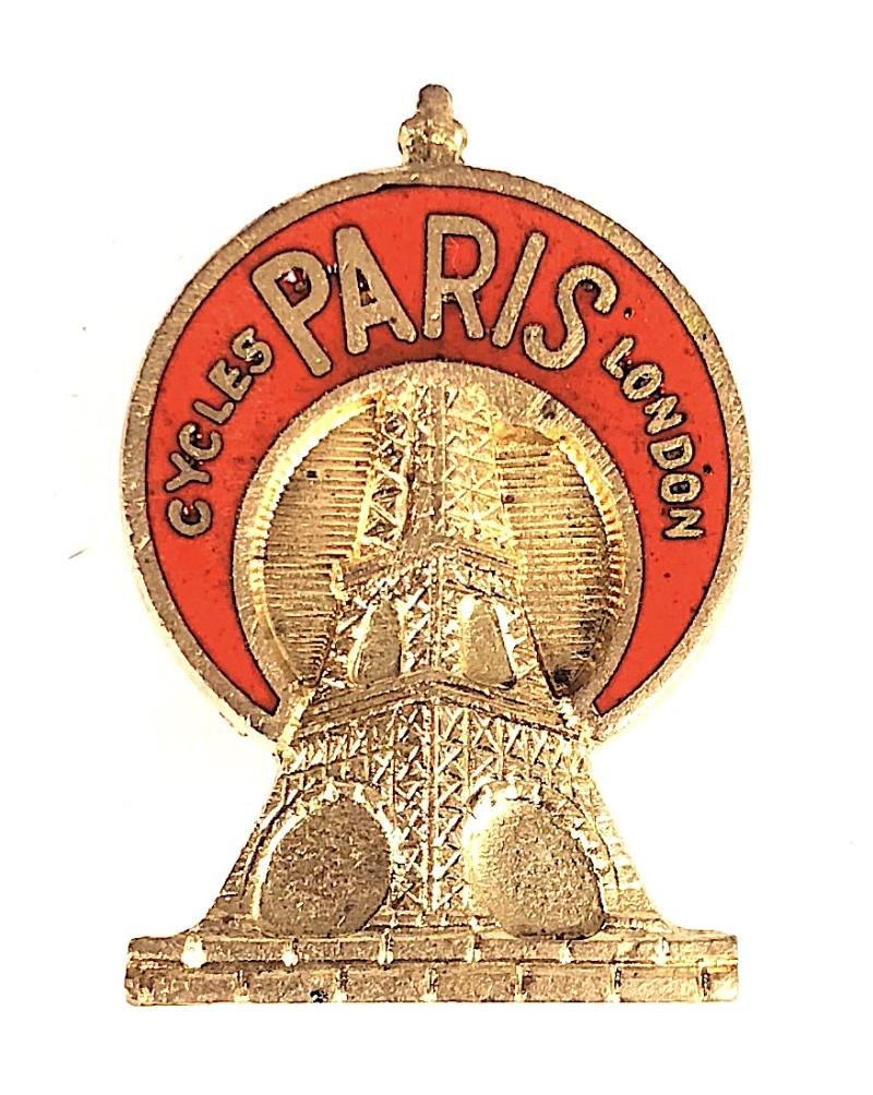 Paris Cycle Co. Lightweight Cycles advertising lapel badge Stoke Newington London