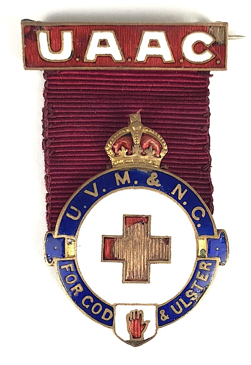 WW1 Ulster Aid Ambulance Corp UAAC For God & Ulster UVF badge