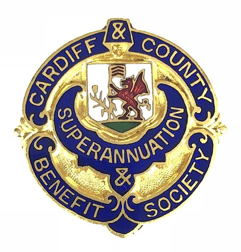 Cardiff County Superannuation & Benefit Society Victorian Badge Wales