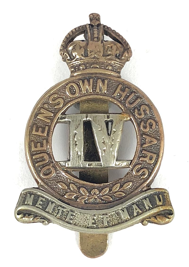 4th Queen's Own Hussars post 1906 Cavalry Cap Badge