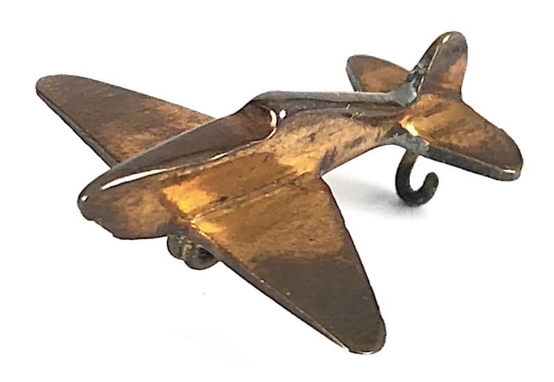 WW2 Spitfire Fighter Plane copper penny fundraising badge