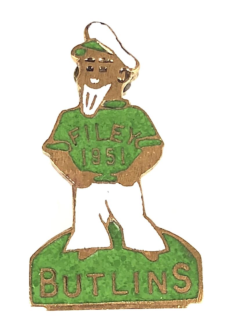 Butlins 1951 Filey holiday camp figural sailor man badge