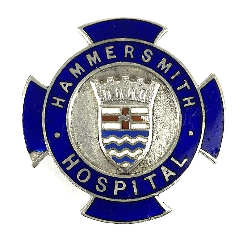 Hammersmith Hospital London County Council 1930 silver nurses badge