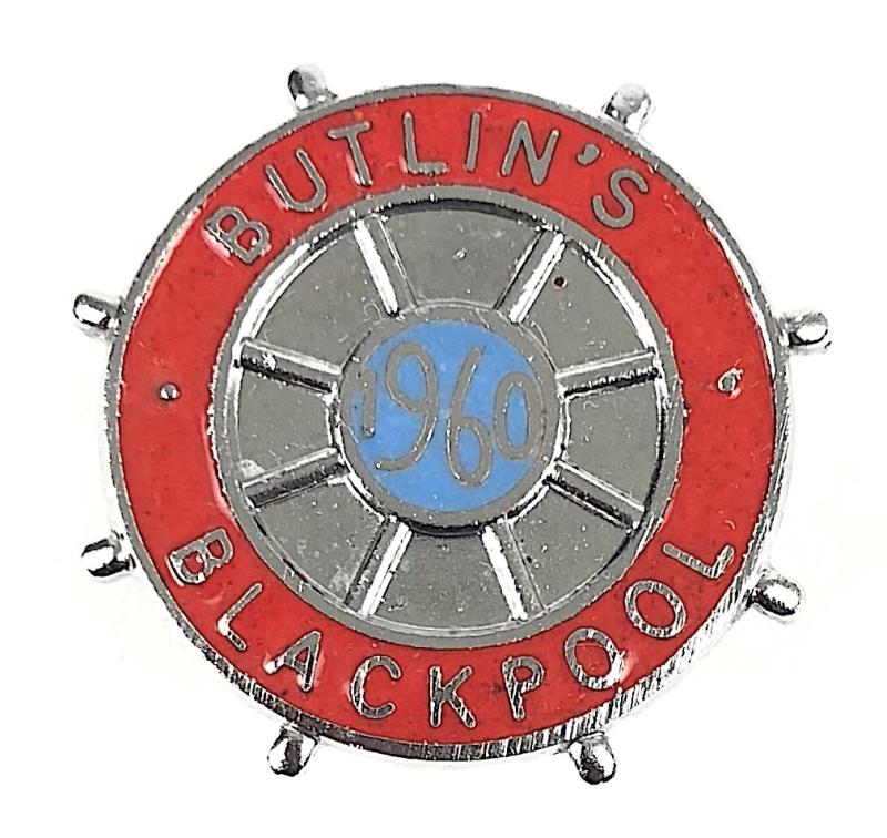 Butlins 1960 Blackpool Holiday Camp ships wheel badge