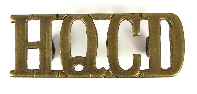 Metropolitan Police Special Headquarters Central Detachment HQCD title badge c.1914