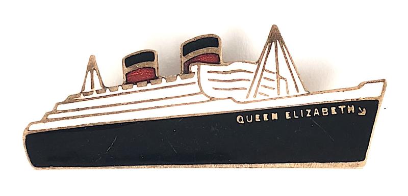 RMS Queen Elizabeth Cunard Shipping Line Badge by Stratton's Made in England