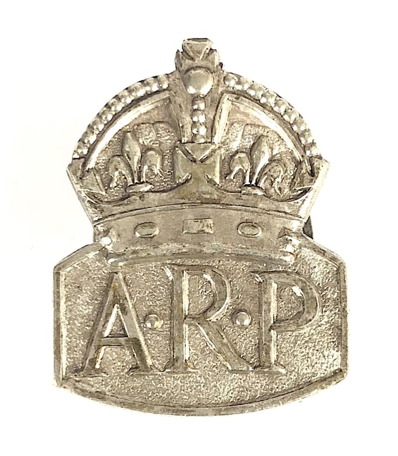 Air Raid Precautions nickel plated ARP variant badge