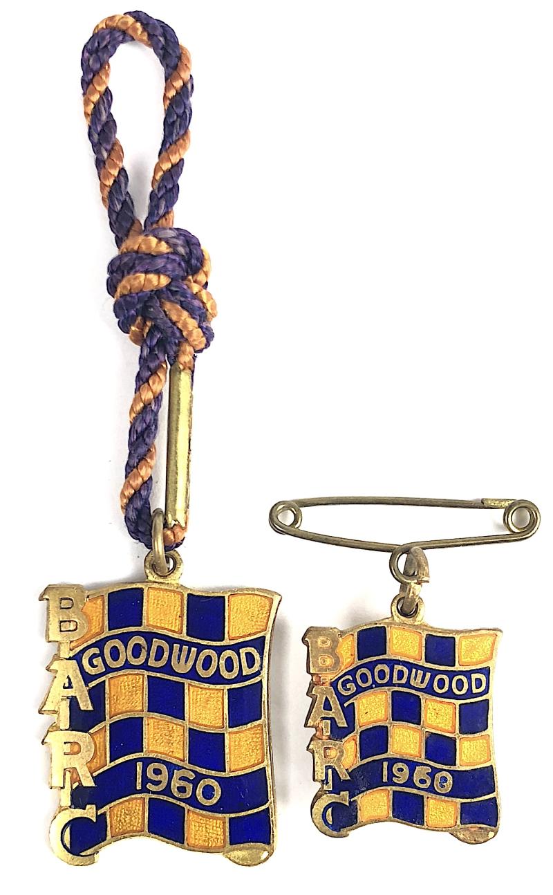 1960 British Automobile Racing Club BARC Goodwood pair of badges