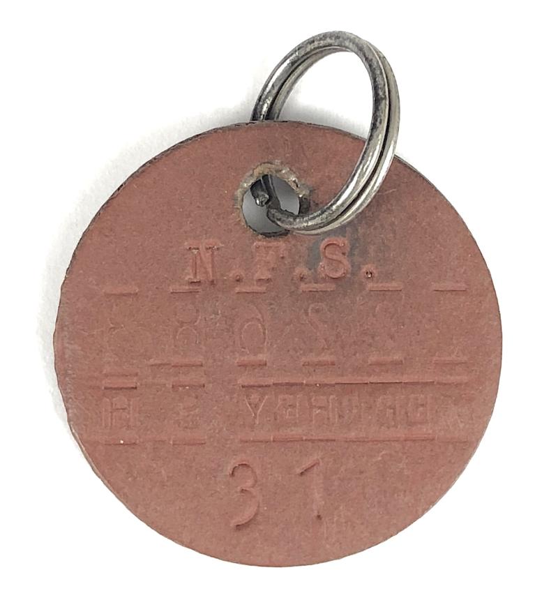 National Fire Service NFS Area 31 Brighton Sussex I.D Tag