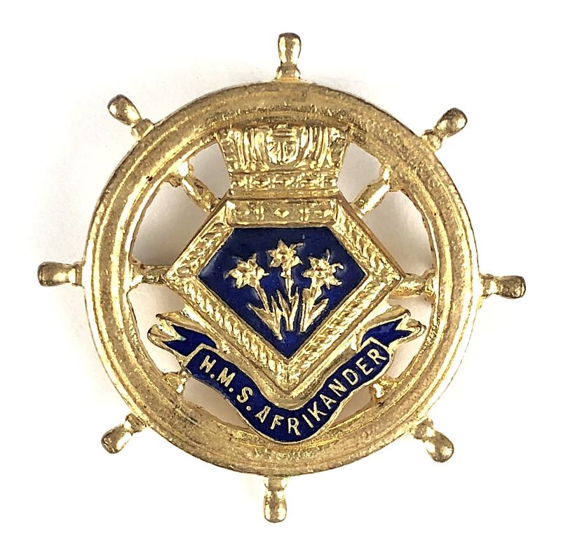 Royal Navy HMS Afrikander Ships Crest Pin Badge