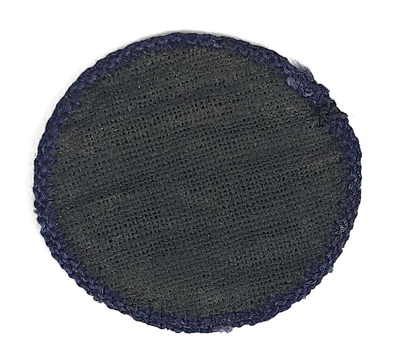 Girl Guide Landworker Proficiency woven bound sickle badge Dia 42mm.