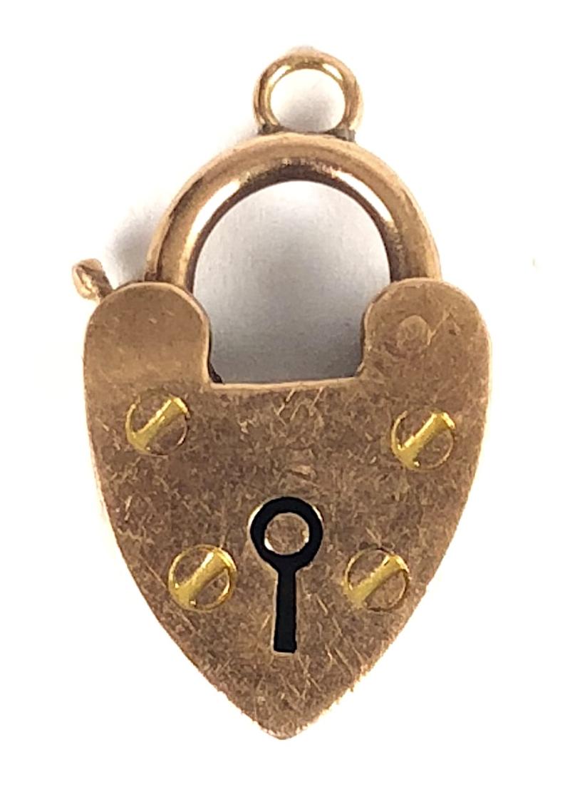 9ct Gold Victorian Padlock Locket Heart by Henry Allday & Son Birmingham