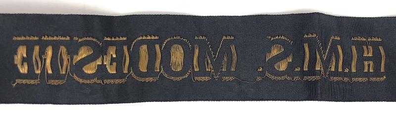 Royal Navy HMS Modeste cap tally ribbon tied in a bow 1944 - 1961