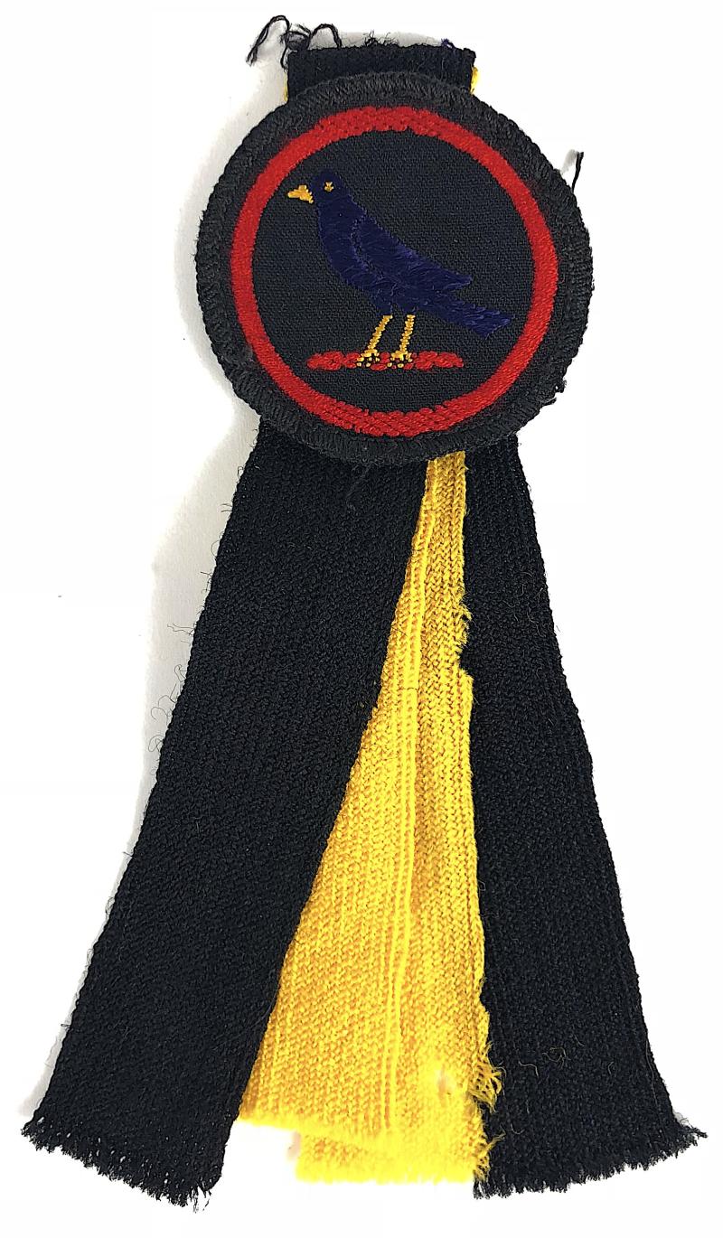 Girl Guides Blackbird patrol emblem badge and shoulder knot c.1968