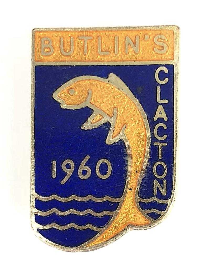 Butlins 1960 Clacton holiday camp leaping fish badge