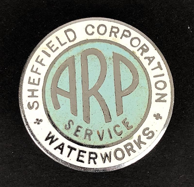 Sheffield Corporation Waterworks Air raid Precautions ARP Service Badge