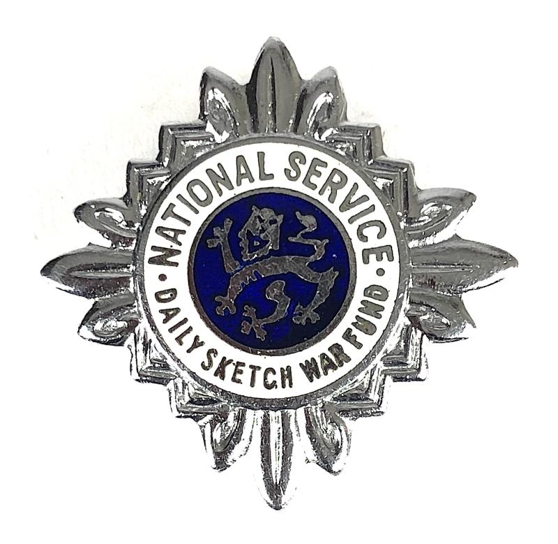 WW2 National Service Daily Sketch Newspaper War Fund Badge