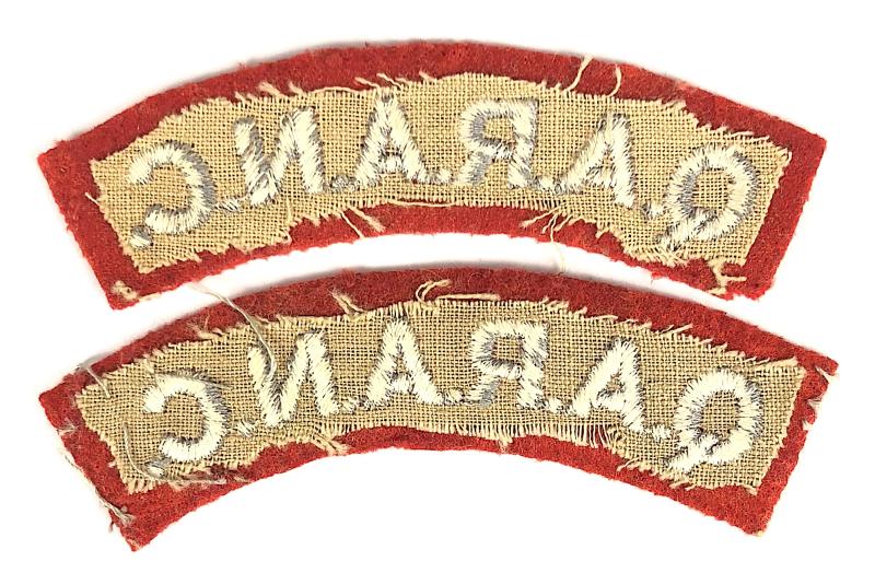 QARANC Queen Alexandra's Royal Army Nursing Corps pair of shoulder title badges