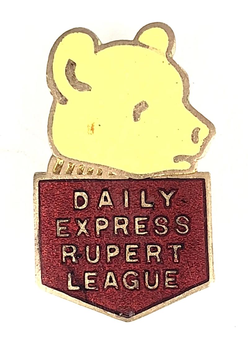 Daily Express Newspaper Rupert Bear League childrens club badge J.R.Gaunt London