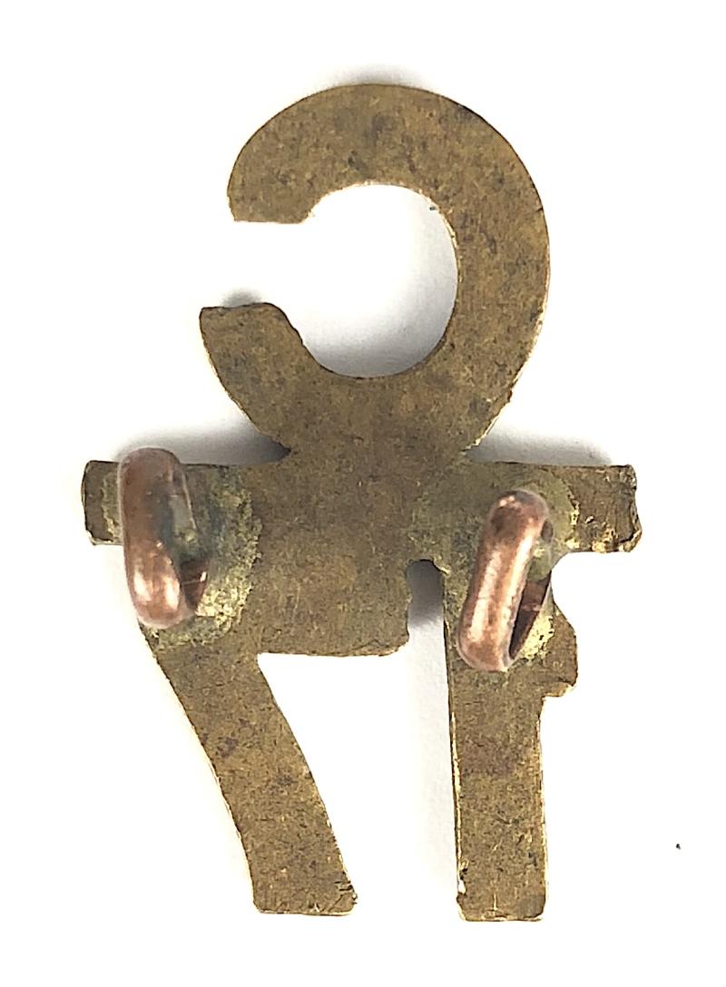 Canadian 17th Infantry Battalion CEF brass collar badge