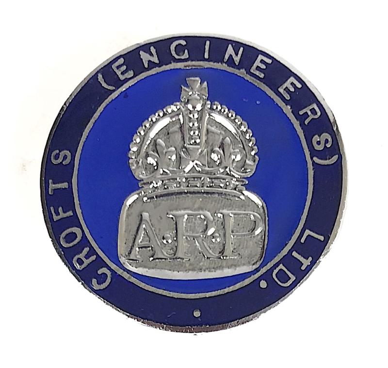 Crofts (Engineers) Ltd Bradford ARP air raid precautions warden badge