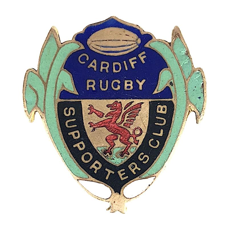 Cardiff Rugby Supporters Club vintage lapel badge c.1950's