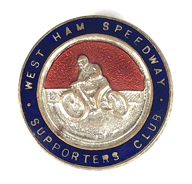 West Ham Speedway Supporters Club pin badge c.1932