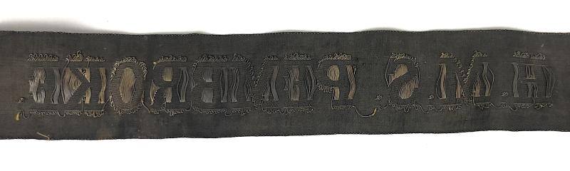 WW1 Royal Navy H.M.S. Pembroke cap tally silk ribbon 94mm.