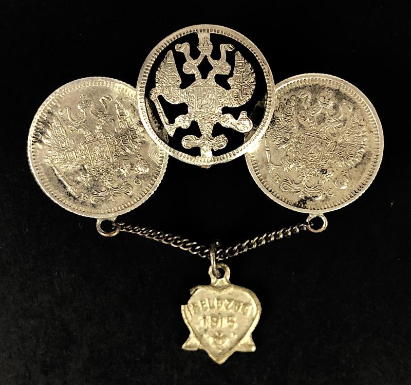 1916 Military Campaign Russian Coins trench art badge