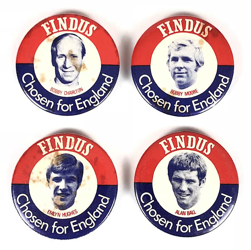 Findus Foods Chosen for England 1970 World Cup Football Team promotional badges