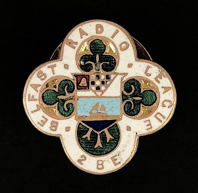 2 BE Belfast Radio League BBC transmitting station badge Northern  Ireland
