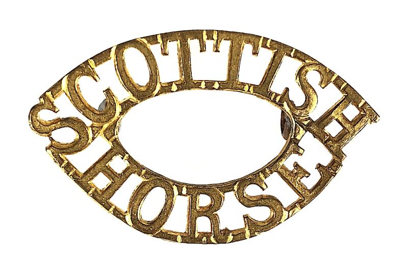 Scottish Horse Yeomanry Officers brass shoulder title badge