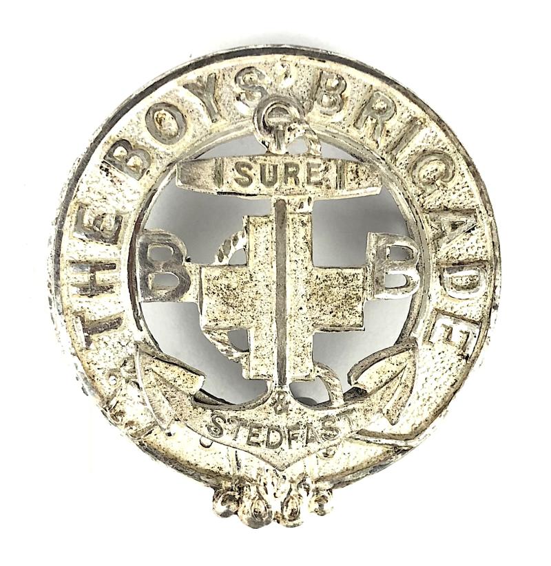 Boys Brigade officers frosted silver plated glengarry badge